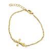 Hawaiian Jewelry Bracelet Accessory Stainless Steel Yellow Gold Cross Crucifix Gift Present Birthday Anniversary