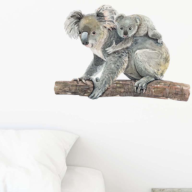 Bear Hugging a Tree Creative Minimalist Wall Sticker for Home Decor Self-Adhesive Removable Decal
