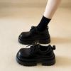 Height-increasing thick-soled black small leather shoes women's British style spring and autumn 2025 new summer retro muffin single shoes loafers