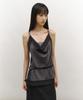 LOW TIDE Frame Cowl Halter Top [Charcoal]