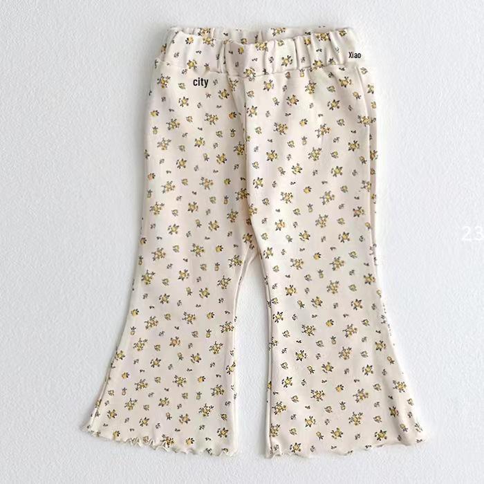 Schlaghosen im koreanischen Stil für Babymädchen - Modische Rüschenkante, Freizeitkleidung für Frühling, Sommer und Herbst