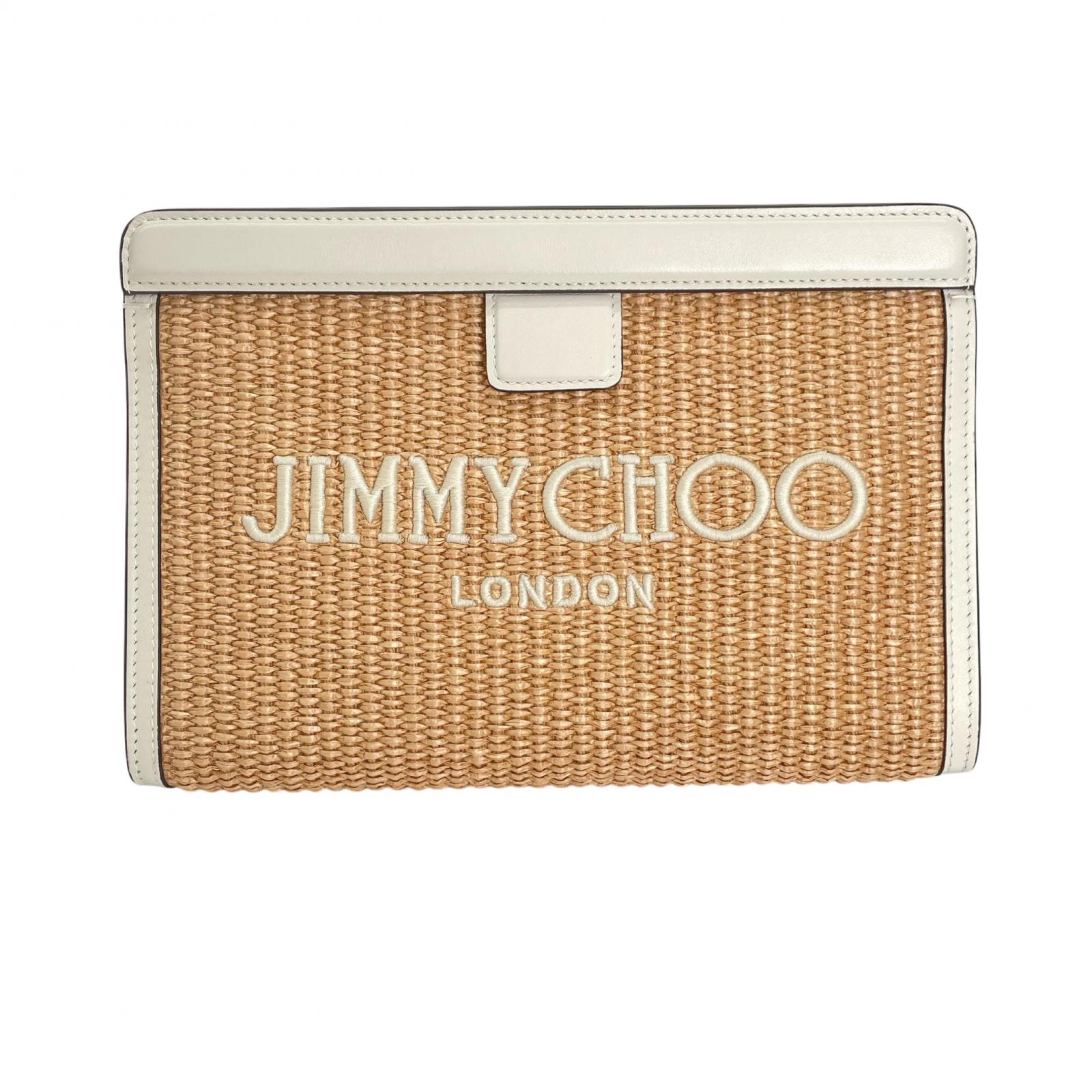 

JIMMY CHOO Avenue Porch Clutch bag beige Women used