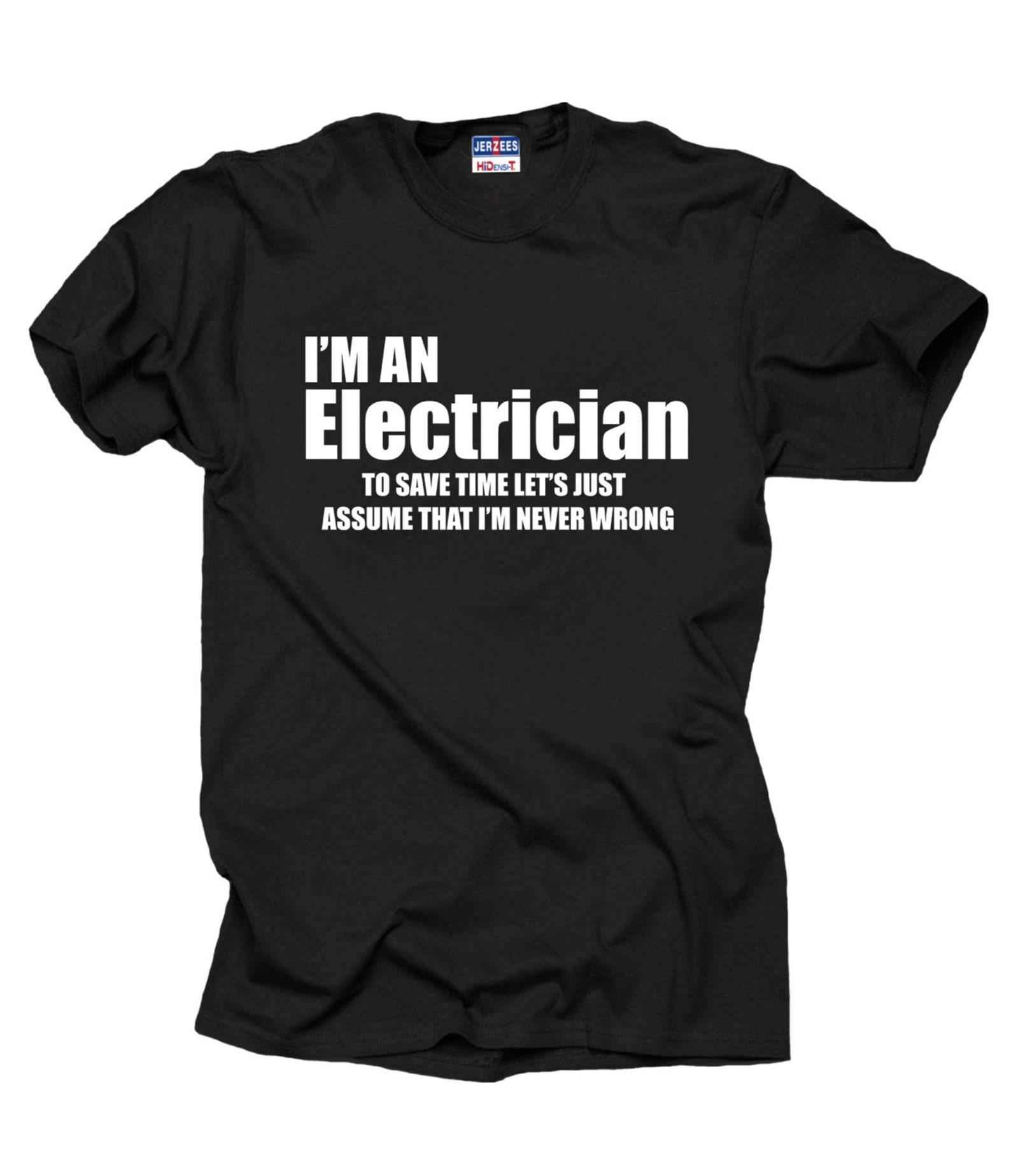 Electrician T-Shirt Gift for Electrician Professional Lineman M