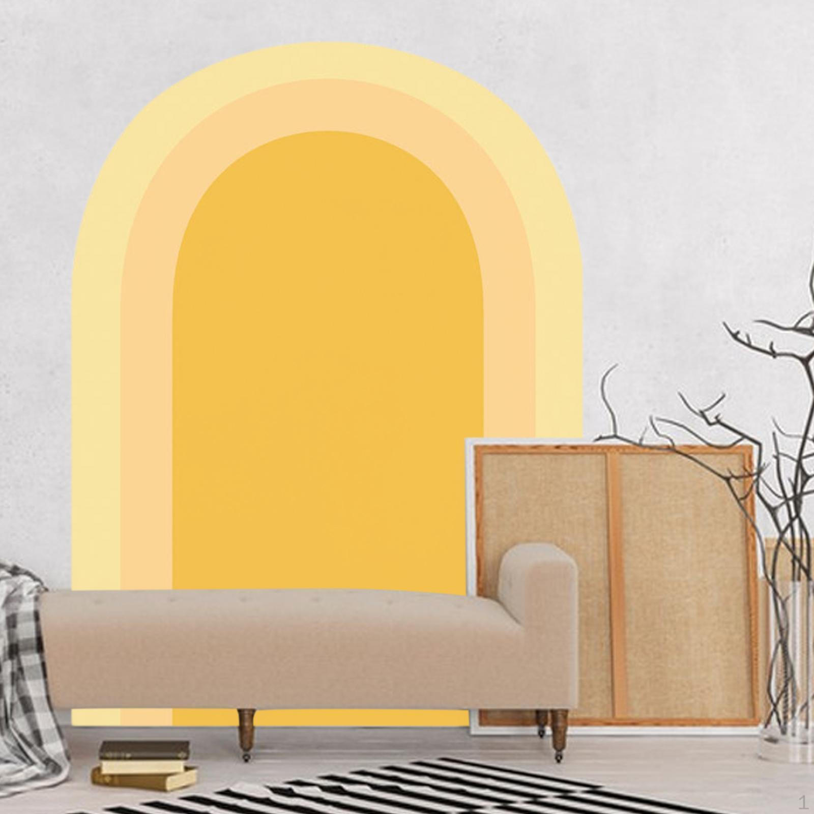 

150 X 100 Cm Geometric Pattern Arch Shaped Wall Sticker Simple Modern Removable for Classroom Dining жёлтый