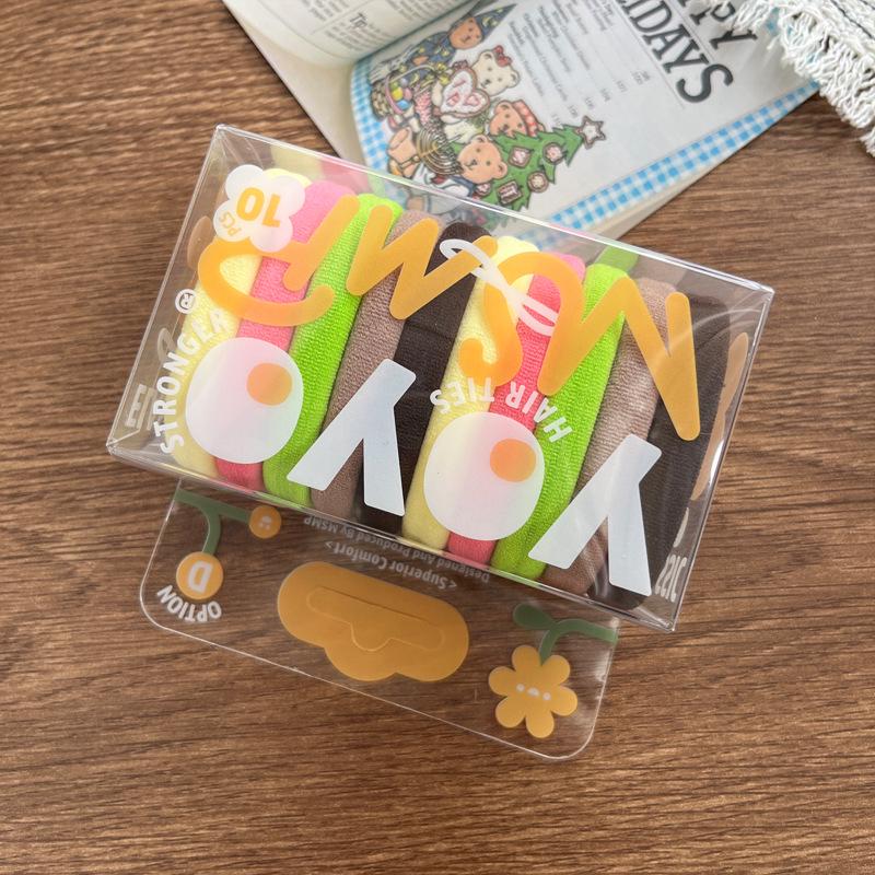 

10 штук Резинки для волос макаронс конфетных цветов – Высокая эластичность, аксессуары для хвостика