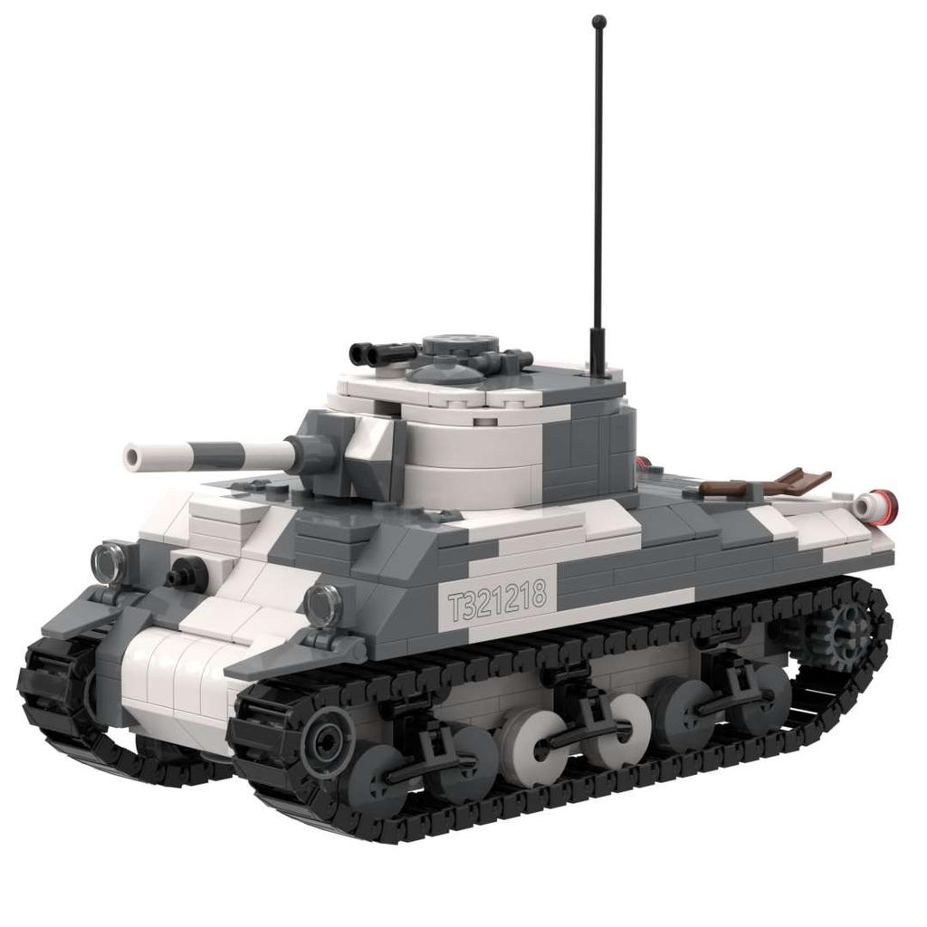 Camouflage M4A2 Sherman Medium Tank Brick Toy US Marines Building Block Set Army Compatible with Brands