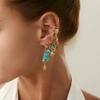 IngeSight.Z 5Pcs Boho Delicate Blue Stone Tassels Earrings Women Summer Ocean Style Starfish Conch Pendant Earring Charm Jewelry