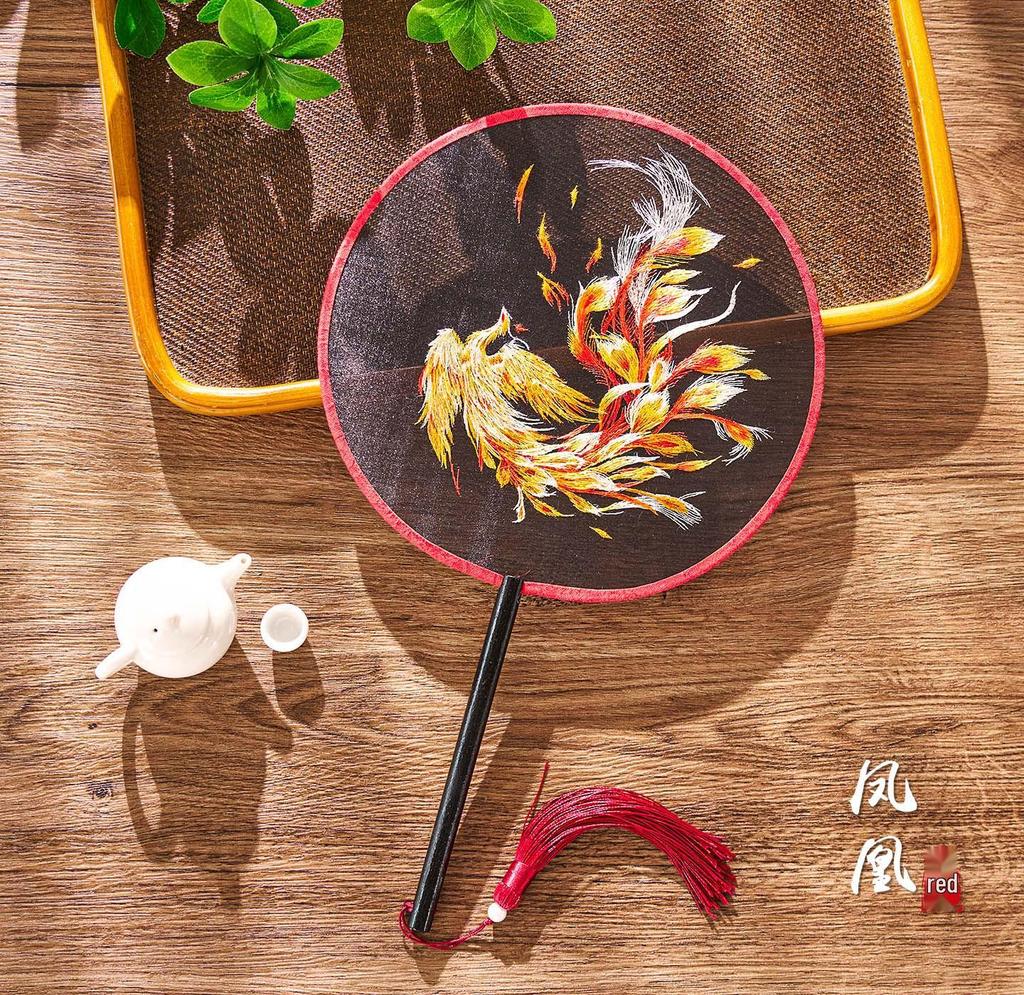 Ancient Style Chinese Embroidery Fan: Classical Hanfu Fairy Dance Accessory
