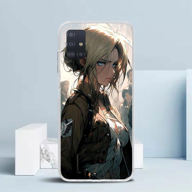 A-Attack on T-Titan Annie Mikasa Soft Cover for Samsung Galaxy A12 A22 A32 A52 A72 A02S Phone Case Note 20 Ultra 10 S10 Plus A51