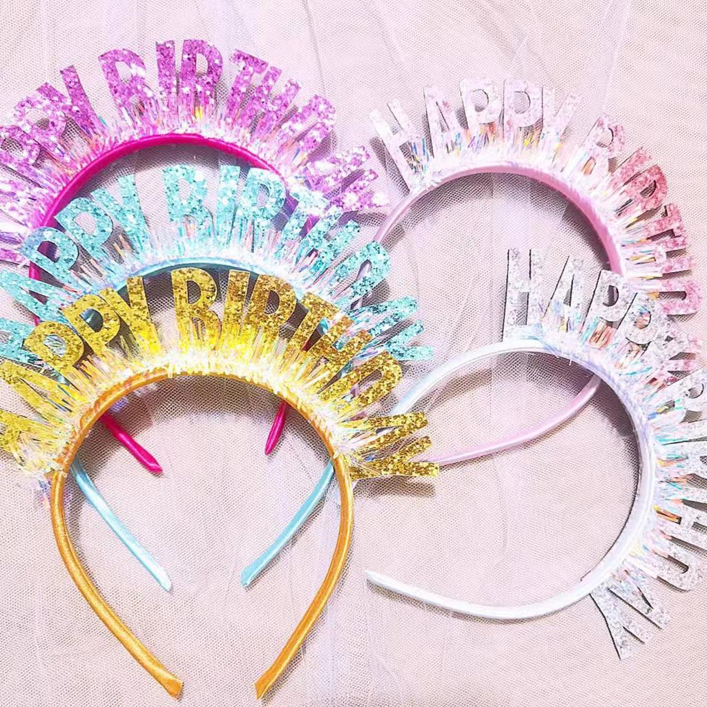 Colorful Flashing 'Happy Birthday' Headband for Kids - Festive Party Dress-Up Accessory