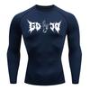 Gojo Print Compression Shirt for Men Sporty Athletic Quick Dry Tshirt Tops Gym Workout Running Baselayers Undershirts Rash Guard