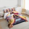 Jesus Praying with Woman Bedding set (1 duvet cover, 2 pillowcases, duvet not included), Pastel Sky Religious Christian Faith Art Print