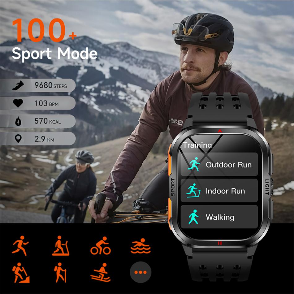 SACOSDING Rugged Smart Watch Men Outdoor Sport Smart Watches Heart Rate Monitor Bluetooth Call Man Smartwatch For Androd ios