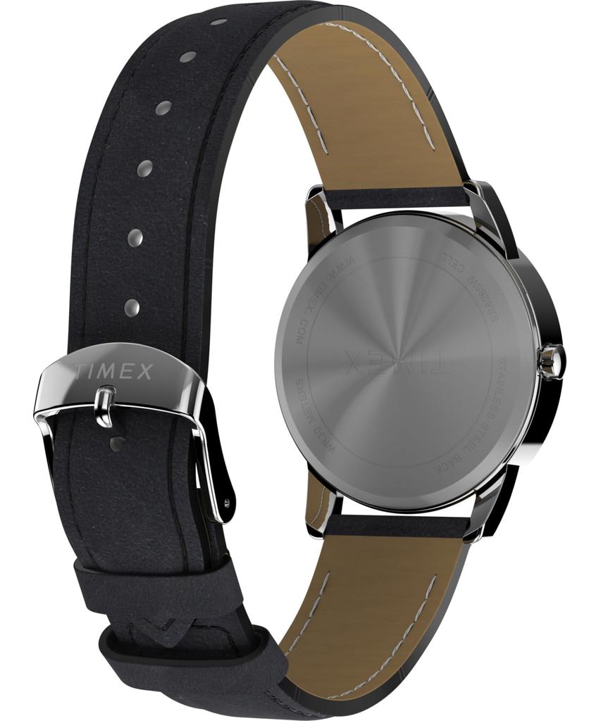 TIMEX Easy Reader Watch 35mm Black Silver Tone White C Easy-to-Read Wristwatch