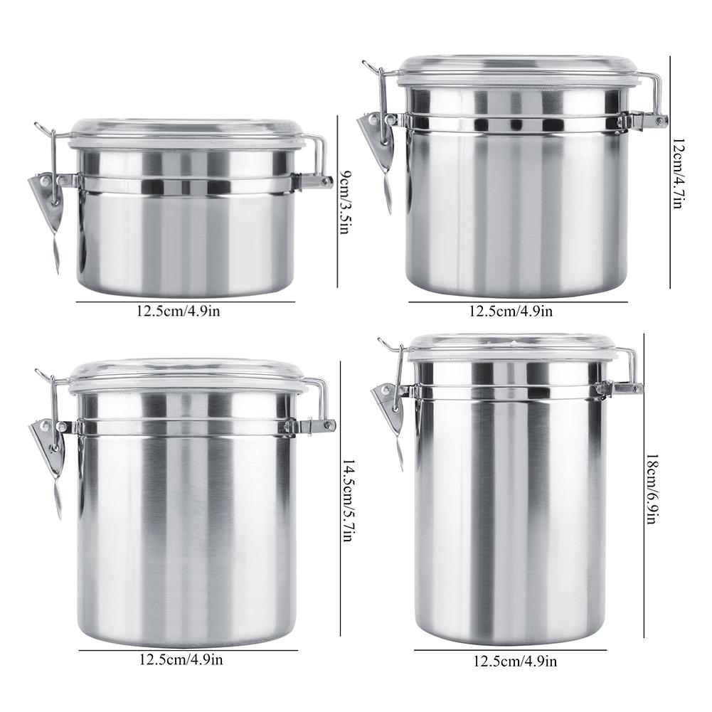 800 1100 1450 1800ml Kaffeebehälter Edelstahl Große Kapazität Vakuumversiegelter Vorratsbehälter für Zucker Tee Kaffeebohnen