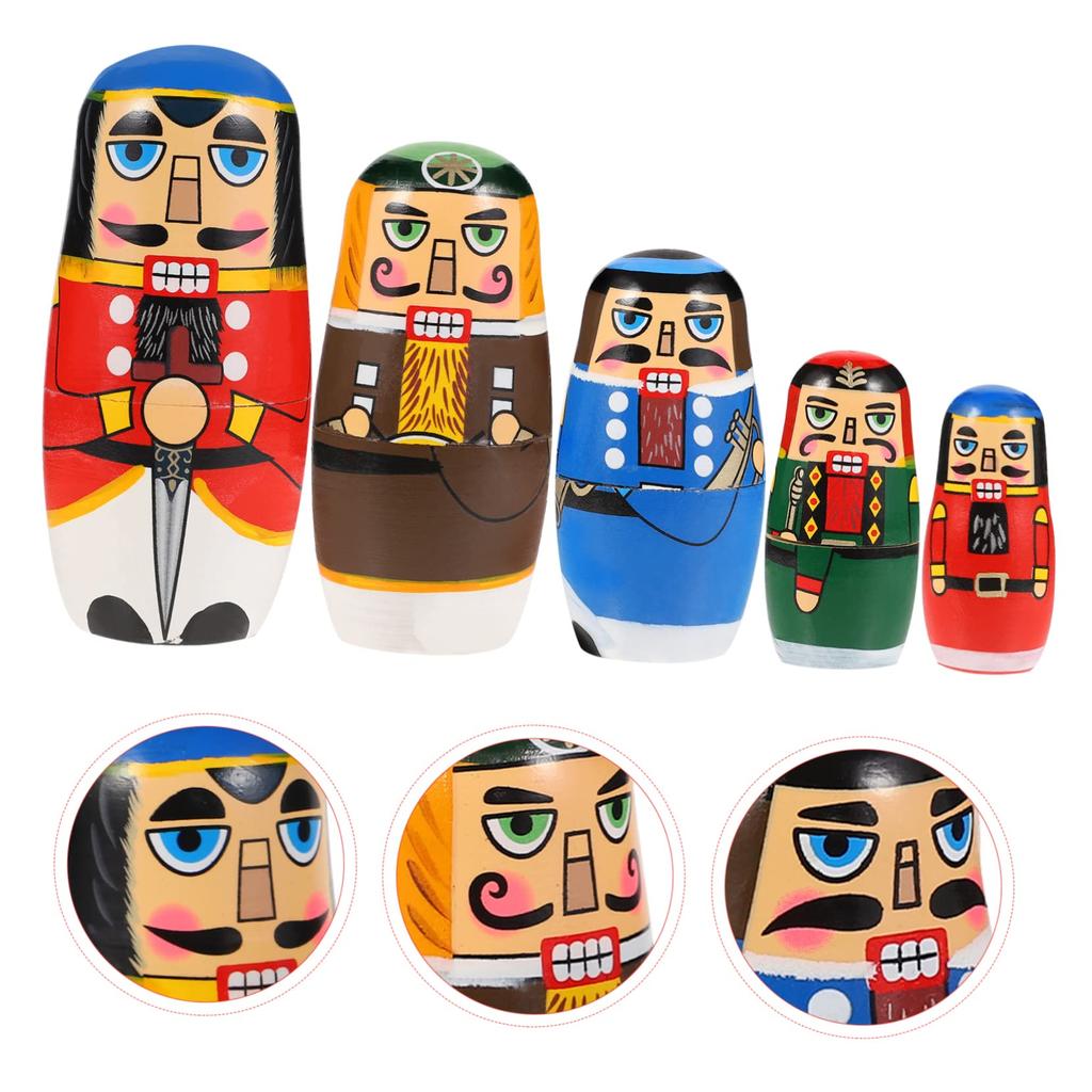 EXCEART 1 Set Nutella Matryoshka Russian Nesting Nutcracker Figurine Matryoshka Nutcracker Toy Birthday Gift