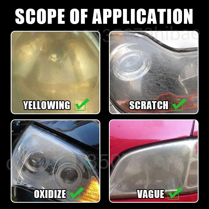 Car Headlight Restoration Polishing Kits Headlamp Scratch Remover Repair Cleaning Paste Remove Oxidation Headlight Polish Liquid