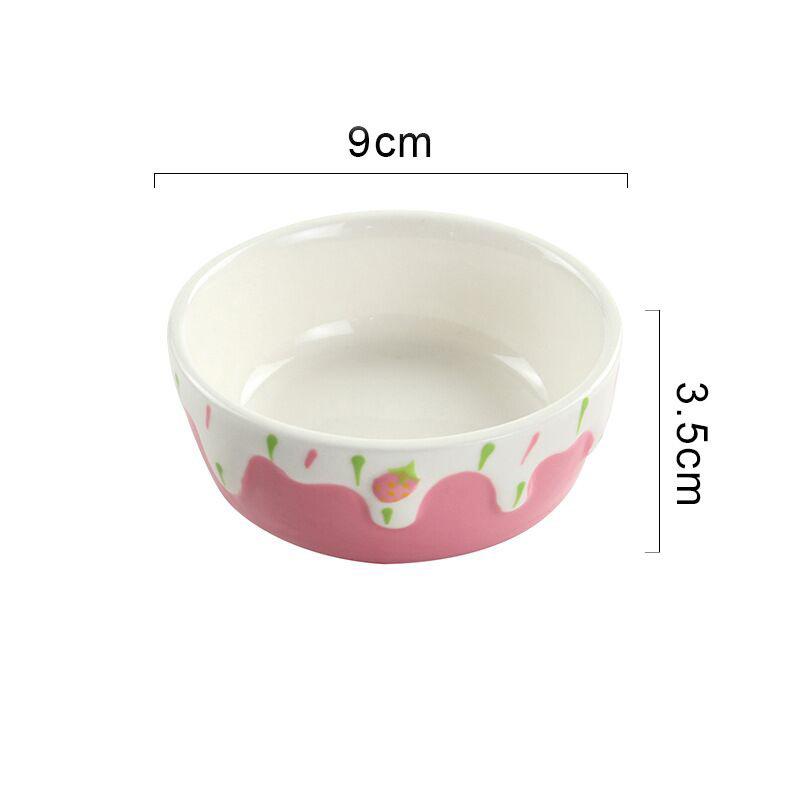 Hamster Ceramic Food Bowl Large Golden Bear Rabbit Totoro Hedgehog Guinea Pig Anti Rollover Splash Food Bowl Feed Box Supplies