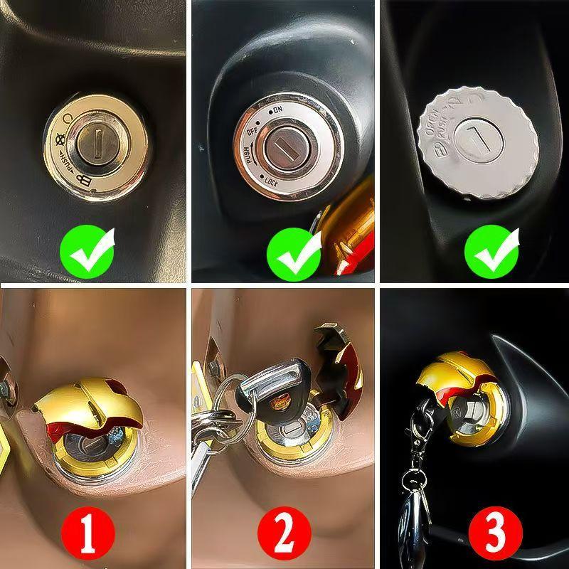 Iron Man Black Panther Car Auto Engine Start Stop Push Button Cover Decorative Automotive Interior Accessories