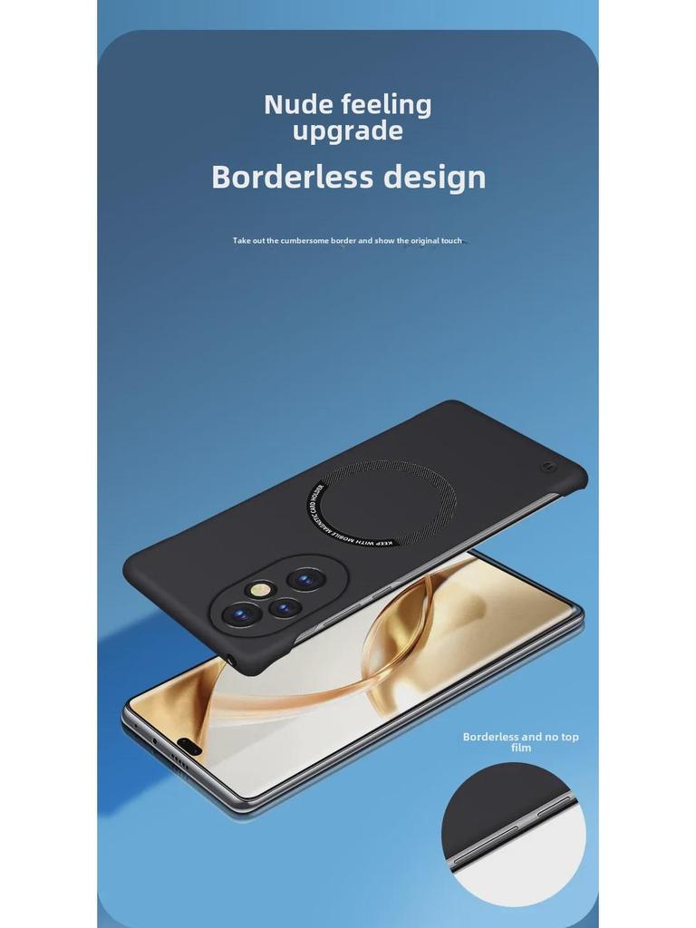 Honor 200/200 Pro Rahmenlose Magnetische Autohalterung Hülle: Ultradünn, Halbabdeckung, Sturzsicher, Hartschale