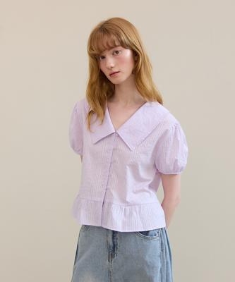 PANDORAFIT Stripe Shirring Blouse