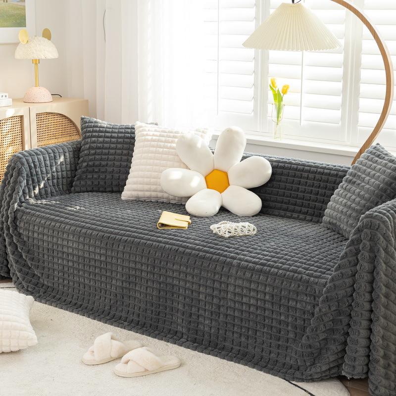 Anti-cat Scratch Sofa Cover Blanket Full Cover Ins Style Sofa Towel Winter Plush Sofa Cover Cover All-inclusive Universal Cushion