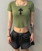 Bonseullipi Cross Square Neck T-Shirt (Green)