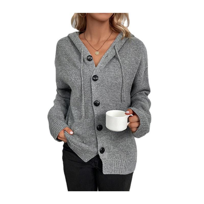 2025 Cross-Border E-commerce Long Sleeve Knit Hoodie Cardigan Sweater