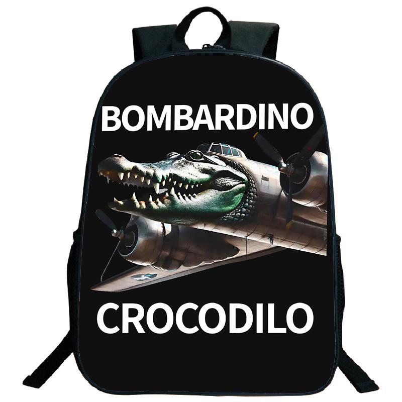 Tung Tung Tung Sahur Rucksack Italienischer Brainrot Cartoon Kinder Jungen Mädchen Studenten Schulrucksack Tralalero Tralala Teenager Umhängetasche