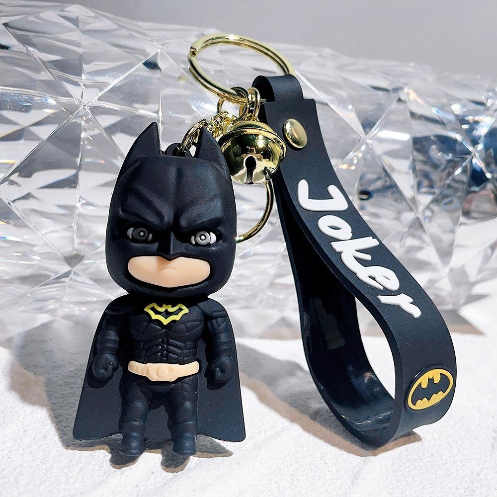 Car Anime cartoon Marvel Batman Catwoman Joker image doll PVC keychain cute Halloween series bag pendant ornaments key ring