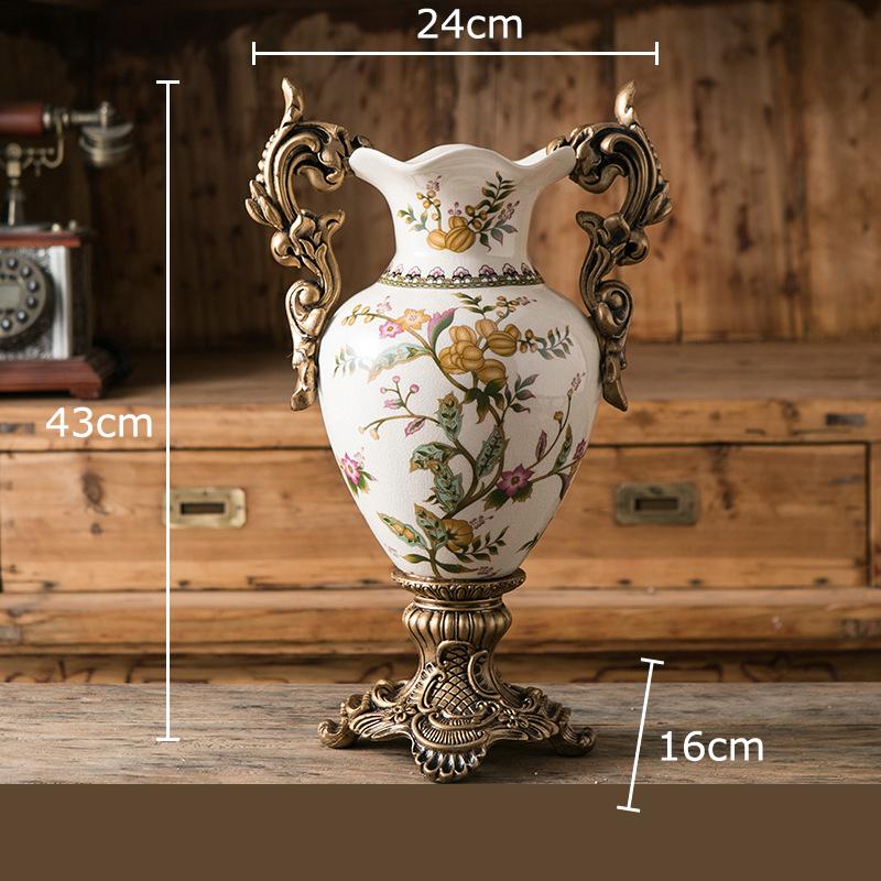 Klassisk Blomster Dekorativ Keramikvas Blomkrukor Skrivbordsdekoration Blomsterarrangemang Vita Blomstervaser Rum Estetisk Dekor