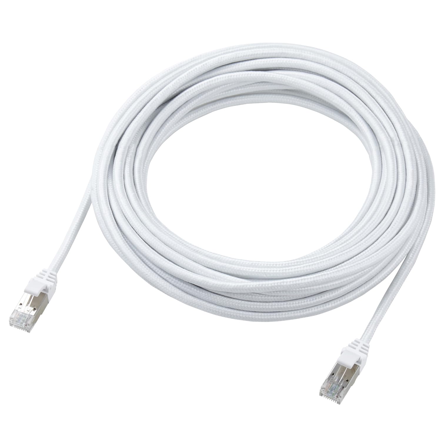 

ELECOM LAN Cable CAT8 10m 40Gbps Nail Break Prevention Mesh Cable White ECLD-OCM/WH100 білий