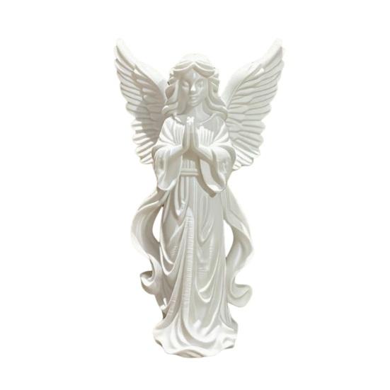 Praying Angel Figurine 3D Printed Angel Wings Statue Small Guardian