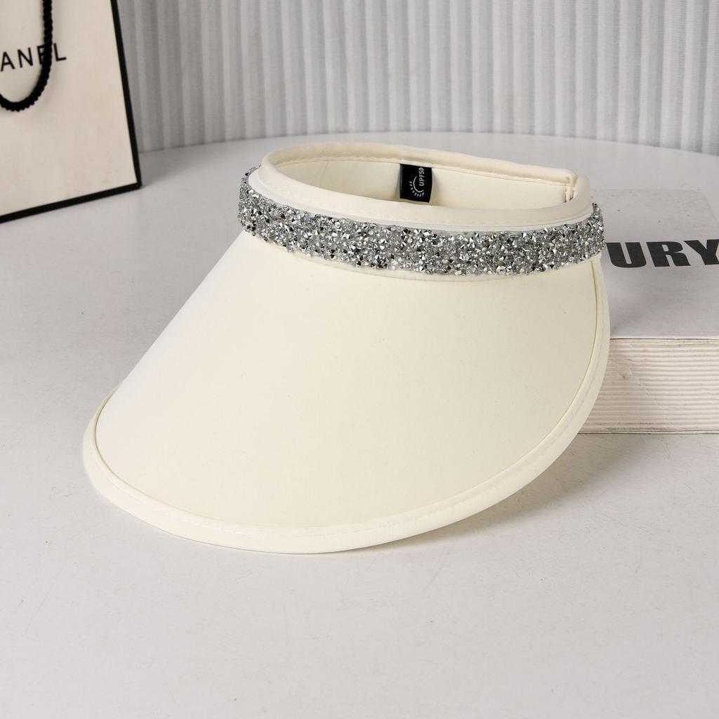 Summer new breathable shell hat anti-ultraviolet sun hat simple and versatile can tie ponytail empty top hat women