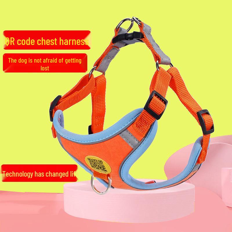 Reflective Breathable Suede Dog Harness and Leash Set for Small Dogs