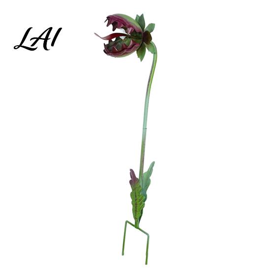 Large Flower Bed Decor Metal Carnivorous Plant Garden Stake 25 Inch Venus 1pc