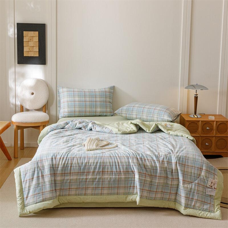 1Pc Summer Quilt Thin Quilt  For Bedroom Bedding Student Dormitory Single Bed Double Bed Breathable Comfortable Not Stuffy