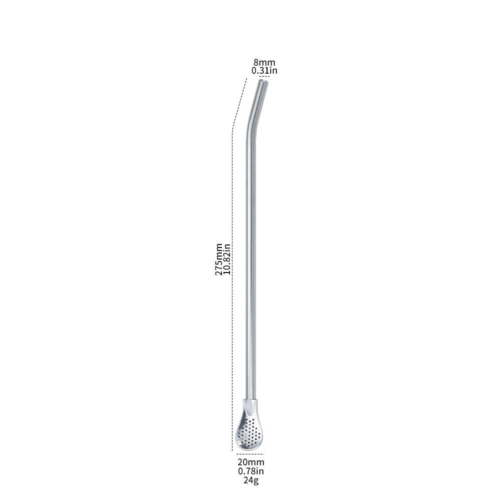 Stainless Steel Dual-Use Straw Spoon for Cocktails and Tea