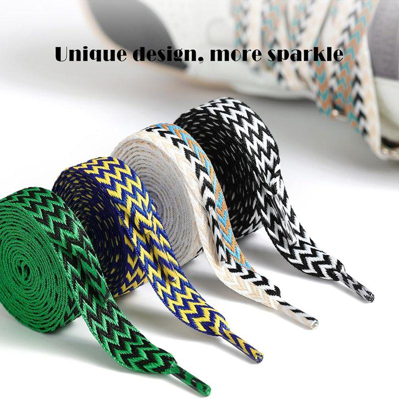 Sneaker Shoe Laces 1.5cm Width Thick Flat Shoelaces for Basketball Tennis Sports Shoes Shoelace Wavy Bread Rope Shoes Strings