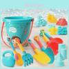 Complete 18 Piece Beach Toy Set For Kids Featuring Durable Sand Tools And Colorful Buckets