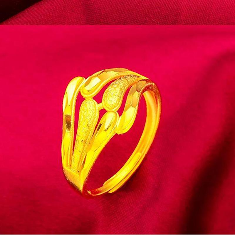 Inele Florale Gravate Aurii pentru Doamne Elegant Lucios Accesoriu pentru Deget Pentru Întâlniri Nuntă Aniversare