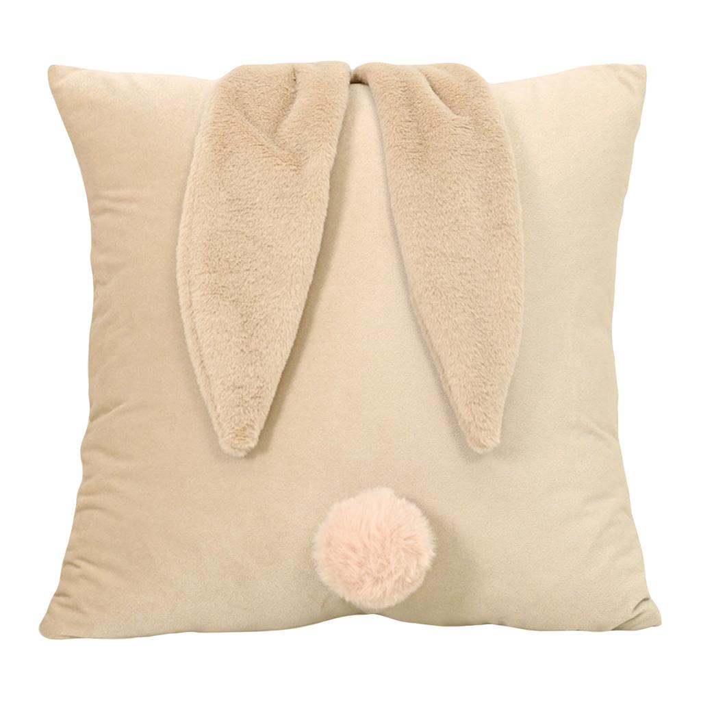 1pc Easter Plush Ears Pillowcase Cute Living Room Sofa 18x18inch Bunny Cushion Cover Holidays Home Bedroom Decor