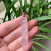 Natural Stone Pendant Raw Mineral Irregular Rectangle Quartz Pendulum Amazonite Tiger Eye Lapsi Pink Crystal Necklaces Healing
