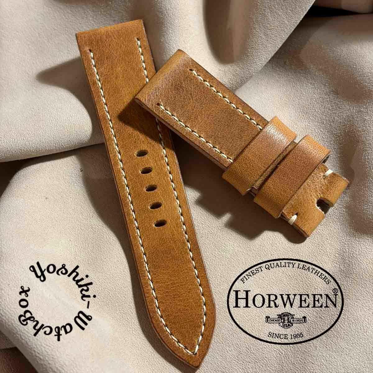 Used hor-276 HORWEEN Derby / Natural Watch Strap (Lug 24mm - Buckle Width 22mm)