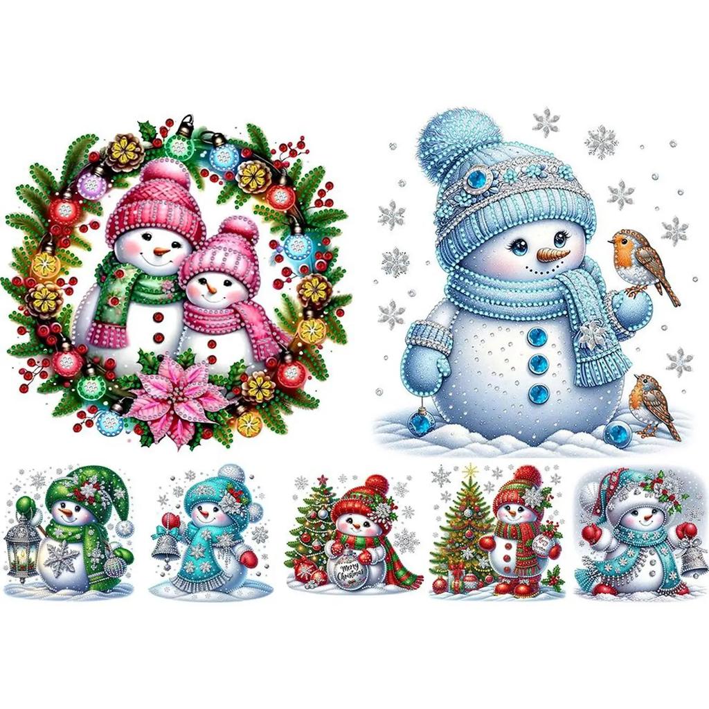 30*30cm Partial Special Shaped Drill Xmas Snowman Decor5D DIY Diamond Painting Rhinestone Diamond Painting Home Wall Decor