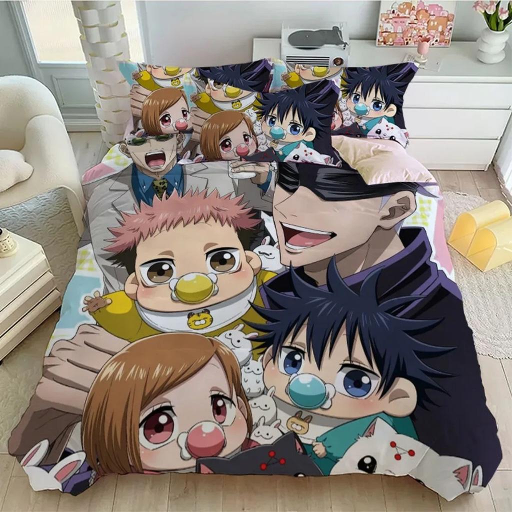 Jujutsu Kaisen Bettwäsche Set Japan Anime Satoru Gojo Bettbezug Zuhause Benutzerdefinierte Bettdecke Abdeckung Einzelne Queen Bett Abdeckung Se