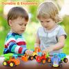 Inertia Toy Early Educational Toddler Baby Toy Friction Powered Cars Push and Go Cars Tractor Bulldozer Dumper Cement Mixer Engineering Vehicles Toys