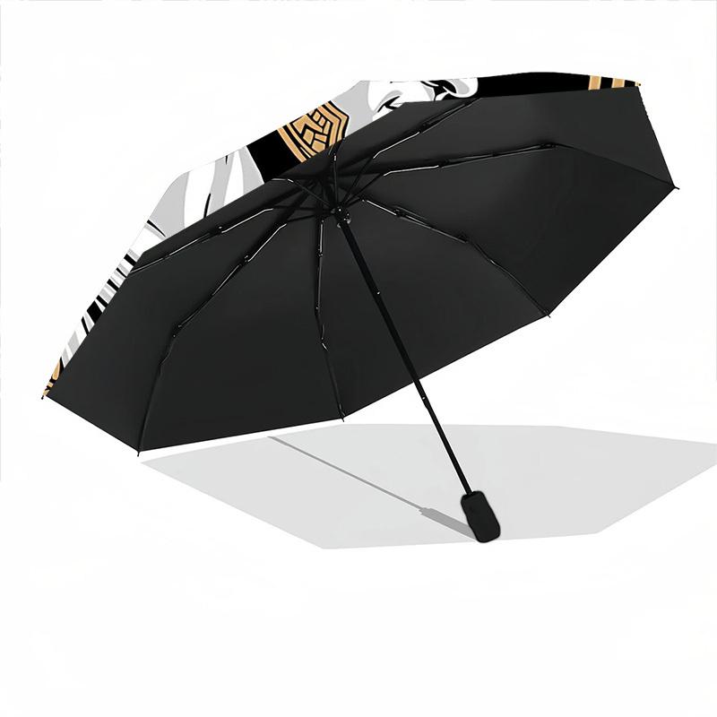 1pc Greek Warrior Automatic Folding Umbrella - Windproof Compact Travel Umbrella with Auto Open/Close, 8-Rib Heavy-Duty Shaft for Women/Men A038