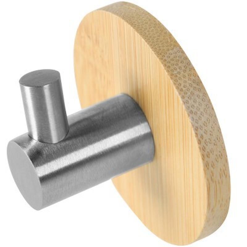 

Натуральный бамбуковый крючок из нержавеющей стали для одежды, сумки, наушников, ключей, кухонной двери, ванной комнаты, полотенца, нержавеющая полка WF