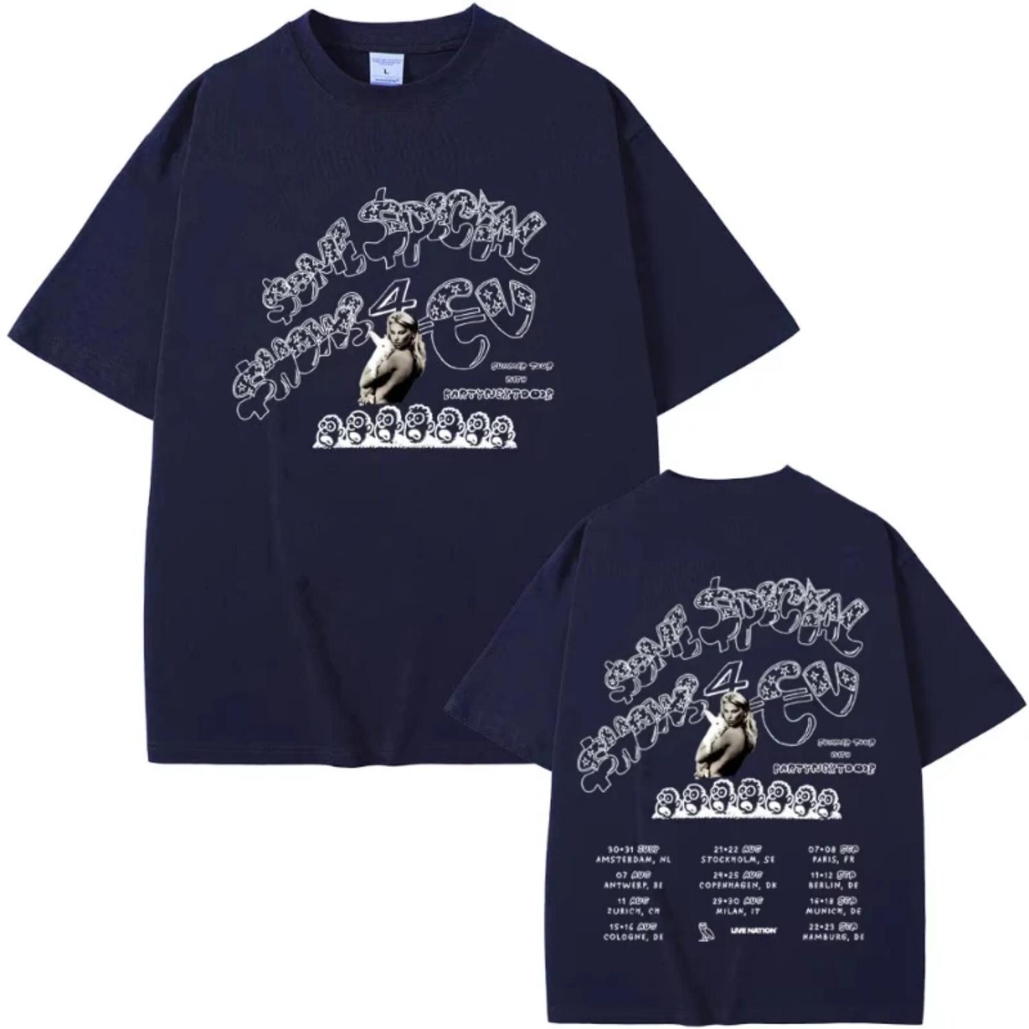 

Rapper Drake Europe Tour with Partynextdoor 2025 T-shirts SSS4U Some Sexy Songs 4 U T-shirt Men Women Hip Hop Pop Music T Shirt XXXXXL чорний